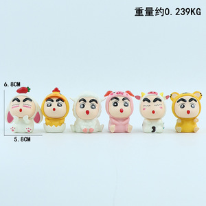 สีเทียน <span class=keywords><strong>Shin</strong></span>-<span class=keywords><strong>Chan</strong></span> ผลไม้รูปสัตว์น่ารัก6ชิ้น/เซ็ต5-8cm รูปปั้นแอ็คชั่นทำจาก PVC - Product Image 4