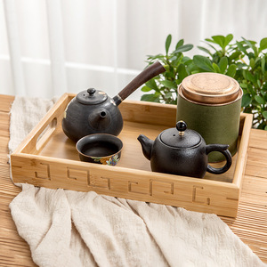Youju Bamboo Tea <b>Tray</b> Square Shape Insulated Solid Wood Tea Set <b>Tray</b> New Chinese Style - Product Image 1