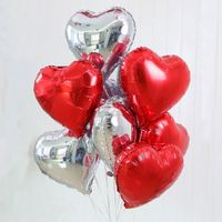 Ballons en aluminium en forme de cœur rouge de 18 pouces pour la Saint-Valentin, les mariages et les anniversaires, décorations d'amour imprimées UV 1 couleur
