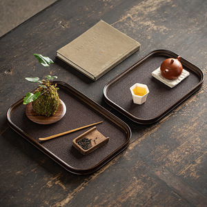 Zen Inspired Bamboo Serving Tray Woven Mat Surface Irregular Shape Afternoon Tea <b>Dining</b> <b>Table</b> Use Quanzhou Origin - Product Image 3