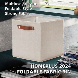 Paniers de rangement pliables en toile carrée moderne et étagères d'organisation pour la maison, bacs de rangement cubiques pour vêtements - Product Image 2
