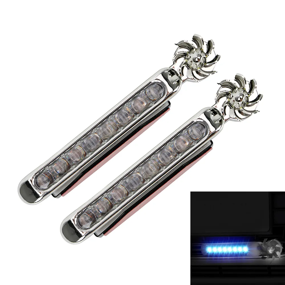 Led auto luces led intermitentes nuevo 1 par Universal de la energía eólica de la luz del coche Super blanco luz diurna Auto DRL 8 LED