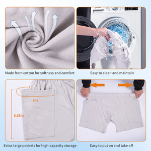 Pantalon Hainas pour sacs à urine, gris, pratique pour les sorties, peut contenir des sacs à urine, des sacs de drainage, pantalon à grandes poches - Product Image 3