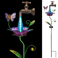 Décoration extérieure de jardin LED libellule papillon colibri lumière de pelouse alimentée par énergie solaire piquet de jardin lumière scintillante