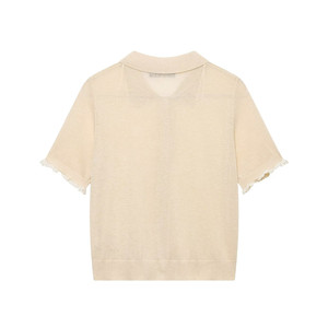 UNIZERA 2026 Nuova Moda Casual Stile Europeo e Americano Maglione da Donna a Maniche Corte <span class=keywords><strong>con</strong></span> Colletto e <span class=keywords><strong>Bordo</strong></span> <span class=keywords><strong>in</strong></span> <span class=keywords><strong>Pizzo</strong></span> 3920128 - Product Image 3