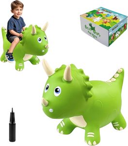 ม้าโยกไดโนเสาร์เป่าลม PVC สำหรับเด็กเล็ก อายุ 2-7 ปี แบบยูนิเซ็กซ์ สีสันปรับแต่งได้ - Product Image 1