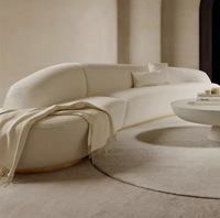 Canapé de réception incurvé de concepteur moderne nordique luxe petit salon de taille moyenne tissu de loisirs remplissage d'éponge pour plusieurs personnes