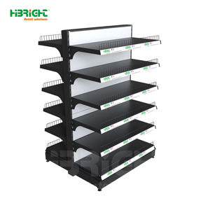 رفوف سوداء لمتاجر البقالة والسوبر ماركت مع أسوار صغيرة - Product Image 1