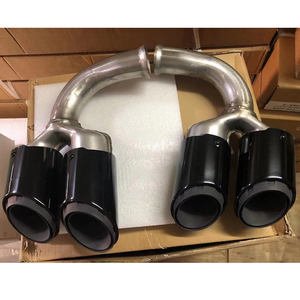 Tubo de <span class=keywords><strong>escape</strong></span> de coche, puntas de <span class=keywords><strong>escape</strong></span> deportivas negras brillantes modificadas para <span class=keywords><strong>Porsche</strong></span> <span class=keywords><strong>Cayenne</strong></span> 2011-2014, negro Chapado en titanio de tres capas - Product Image 4