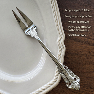 DF354 Stainless Steel <b>Serving</b> <b>Spoon</b> And Fork Set With Ornate Handle Design For Household Use - Product Image 2
