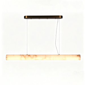 Luxury Natural Alabaster Tube Pendant <b>Light</b> Modern Linear Stone Chandelier for Kitchen Island Dining Room Hotel Project OEM ODM - Product Image 1
