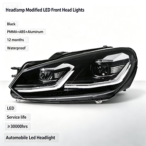 Fari Anteriori Modificati per Volkswagen <span class=keywords><strong>Golf</strong></span> 6 MK6 2010-2014, Gruppo Luci con Indicatori di Direzione, Fari LED <span class=keywords><strong>7</strong></span>.5 Mk7, Luci Diurne - Product Image 1