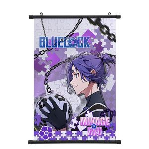 Affiches murales en tissu de haute qualité, 40*60cm, 60*90cm, 80 motifs, style Anime japonais, à motifs bleus, type défilement - Product Image 3