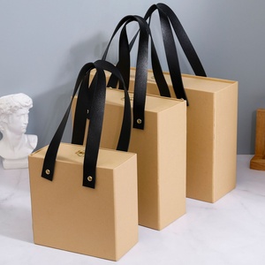 <b>Black</b> <b>Gift</b> <b>Box</b> with Colorful Carry Handle Packaging <b>Gift</b> Sliding <b>Box</b> with Handle logo Cardboard <b>Gift</b> <b>Box</b> for Branding&gifting - Product Image 5