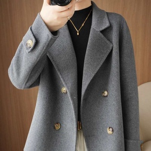 <span class=keywords><strong>Manteau</strong></span> en Laine pour <span class=keywords><strong>Femme</strong></span> <span class=keywords><strong>XL</strong></span> 2026 Style Court Automne <span class=keywords><strong>Hiver</strong></span> Coupe Ample Petites Silhouettes Boutons Double Boutonnage Teint Tendance - Product Image 4