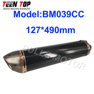 Silencieux d'échappement de moto universel en Fiber de carbone BM039CC 60.5mm avec silencieux pour CB1000R Z800 CBR600 <span class=keywords><strong>NC700S</strong></span> - Product Image 4