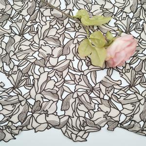 कारखाने के स्टॉक सस्ते उच्च गुणवत्ता वाले दो-रंग पत्ती लेजर कढ़ाई फीता कपड़े के लिए उपलब्ध sam [मुफ्त फीता कपड़े - Product Image 5