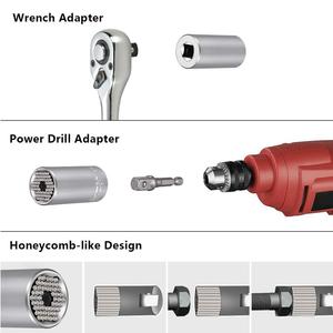 Presa di Corrente universale Zoccoli della <span class=keywords><strong>Chiave</strong></span> A <span class=keywords><strong>Cricchetto</strong></span> 2Pcs di Potenza Professionale Adattatore Trapano Magico Grip 1/4 "-3/4" (7 mm-19mm) presa - Product Image 2