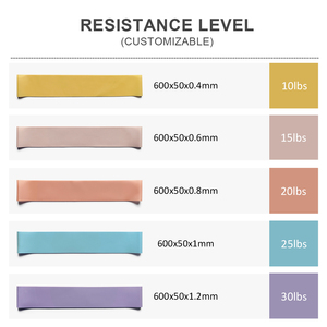 Bandes de résistance en latex antidérapantes Soft Yoga Pilates Stretching Home Workouts Skin Friendly Comfort <span class=keywords><strong>Resistance</strong></span> Bands - Product Image 2