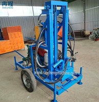Machine de forage de puits d'eau portable à moteur diesel facile à utiliser avec moteur et boîte de vitesses, profondeur de 150 m sur remorque RCS200P