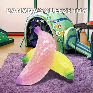 Hot Sale Flybear Tpr Ice Cream & Banana Shaped Squeeze Toy Anti-Stress Squishy for Children with Colorful <b>Beads</b> - Product Image 6