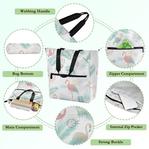 Bolso de mano con diseño de dibujos animados hawaianos, de gran capacidad, portátil y duradero, adecuado para la escuela, viajes y actividades al aire libre - Product Image 3