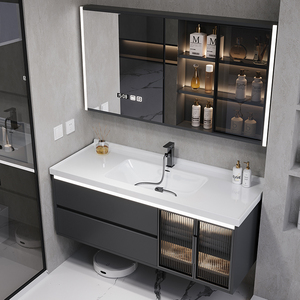 Smart Bathroom Vanity with LED <b>Mirror</b> Cabinet CE Certified <b>Wall</b>-Mounted Waterproof Hanging Cabinet - Product Image 5