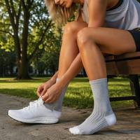 Chaussettes de sport professionnelles pour femmes, respirantes, à compression, pour l'extérieur, avec coutures renforcées, vente en gros, OEM personnalisé