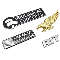 Emblème personnalisé en lettres, autocollant 3D, alliage de zinc, aluminium, plaqué or, plaqué argent, moulage sous pression, électroplaté, chromé, brossé, logo de voiture, badge métallique