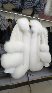 Hot <strong>Sale</strong> New Style Women Warm Natural Real <strong>Mink</strong> Fur <strong>Coat</strong> with Sliver fox Genuine <strong>Mink</strong> <strong>Coat</strong> with Silver fox Fur Trim - Product Image 2