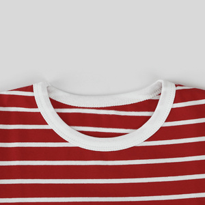 Katoenmix Zwart En Wit Gestreept Ronde Hals Peutert-Shirt Voor Jongens Met Korte Mouwen Voor Dagelijks Gebruik - Product Image 5