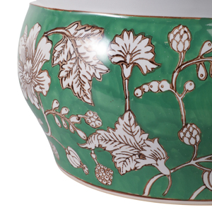Vasi per Fiori in Ceramica con Design Floreale Verde per Arredamento Interno ed Esterno - Product Image 4