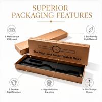 Boîte cadeau rigide en papier kraft recyclé écologique personnalisée avec doublure en éponge pour l'emballage de montres intelligentes haut de gamme de luxe