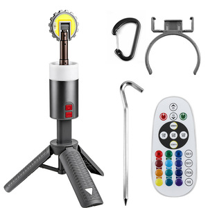 Outdoor Telescopic Light <b>Rechargeable</b> USB-C LED <b>Flashlight</b> With Remote Control Hook And Ground Stake - Product Image 1