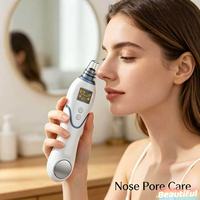 Nettoyeur de pores facial rechargeable à compression chaude et froide, anti-points noirs, avec 5 niveaux d'aspiration et écran LCD