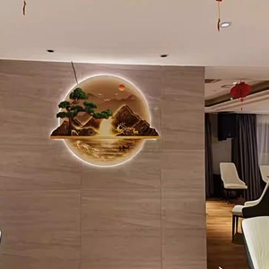 Venta Directa de Fábrica, Arte Decorativo para Paisajes, Impresión UV, Decoración del Hogar, Pintura Acrílica de Paisajes con Diamantes, Arte de Pared con Luces LED - Product Image 2