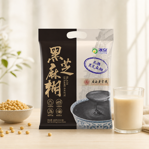 Pasta de Sésamo Negro Sin Azúcar SOYSPRING 480g, Pasta de Sésamo Negro Instantánea, Cereal Caliente Tradicional <span class=keywords><strong>Chino</strong></span> para <span class=keywords><strong>Desayuno</strong></span>, OEM - Product Image 1