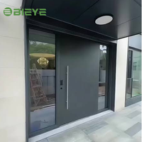 Porte pivotante robuste à axe décalé pour entrée de villa, à double battant, gain de place, minimaliste, surdimensionnée, sur mesure