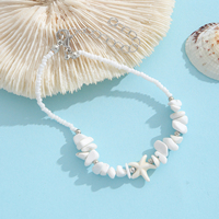 Bracelet Bohème pour Femme avec Perles, Pierres Naturelles Blanches, Breloque Étoile de Mer, Fermoir Mousqueton Argenté, Style Plage, Idéal Cadeau