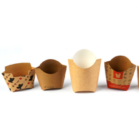 Boîte en papier kraft jetable personnalisée, pré-assemblée, pour frites, poulet frit et poulet grillé, emballage à emporter