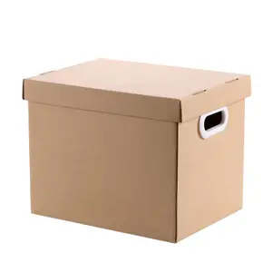 Cheap price custom kraft Corrugated Express Delivery shipping Folding filling archive box file storage carton