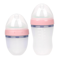 Biberon Nouveau-né en Silicone et PP à Large Col Anti-Coliques et de Sevrage du Lait Maternel