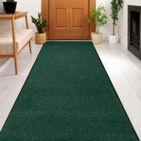 Tapis de coupe bouclé en TPE pour boue, facile à nettoyer, à faible profil, sur mesure, pour porte d'entrée, à double rayures, directement du fabricant