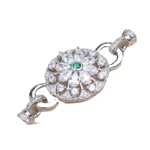 Accesorios DIY, Hebilla Grande Retro de Plata 925 con Perla para Collar, Hebilla de Sombrero Elegante 5750 - Product Image 3