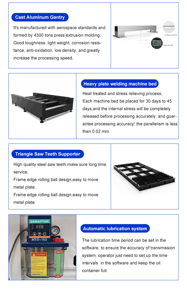 Servo Motor 3kw Fiber Laser Cutting Machine CNC Lazer Cutter 1500*3000mm