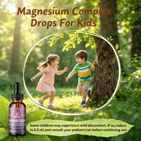 Gouttes liquides de glycinate de magnésium pour enfants et adultes avec L-théanine, oméga-3, vitamines B6 et D3 pour un meilleur sommeil – Complément naturel