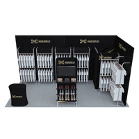 Stand d'exposition portable 10x20 pieds avec mur d'arrière-plan en tissu tendu et structure en tube d'aluminium