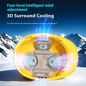 หมวกกันน็อคแบบแข็งน้ำหนักเบากันการกระแทกสำหรับฤดูร้อนพัดลมคู่ ABS ชาร์จได้เทอร์ไบน์เทอร์ไบน์ระบายอากาศได้ดีระบายความร้อนได้แข็งแรง - Product Image 4