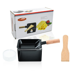 Grill à fromage <span class=keywords><strong>suisse</strong></span> chaud, vente en gros, mini grill portable antiadhésif, poignée en bois massif avec bougie, ensemble de grill d'extérieur - Product Image 6