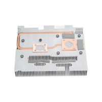 Dissipateur thermique en aluminium extrudé sur mesure avec tube thermique riveté pour le refroidissement électronique
